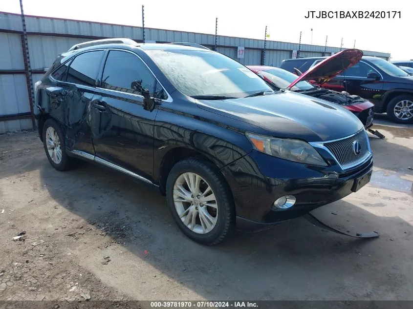 2011 Lexus Rx 450H VIN: JTJBC1BAXB2420171 Lot: 39781970