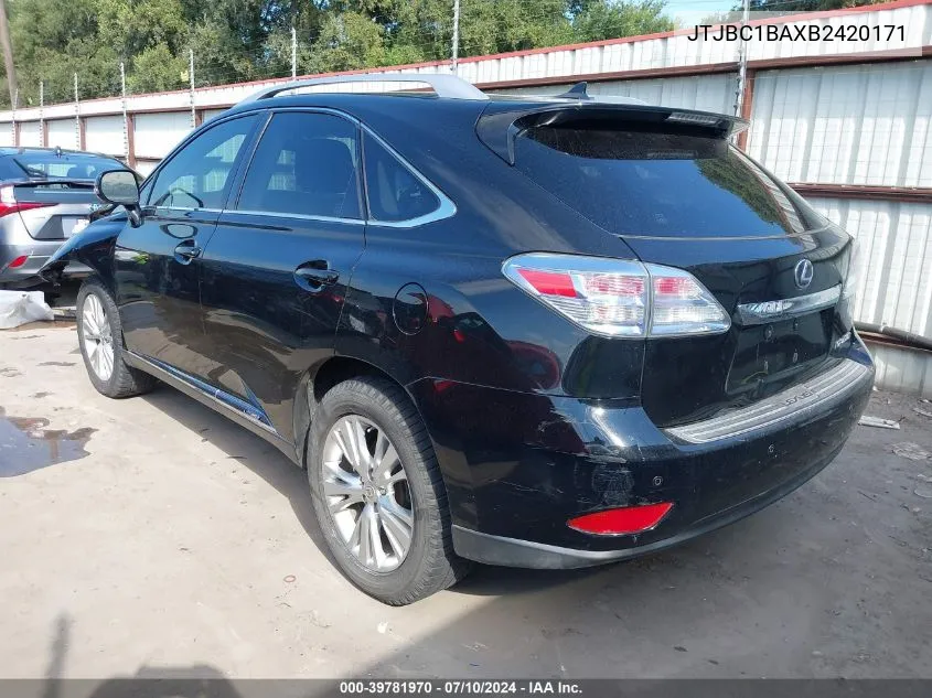 2011 Lexus Rx 450H VIN: JTJBC1BAXB2420171 Lot: 39781970