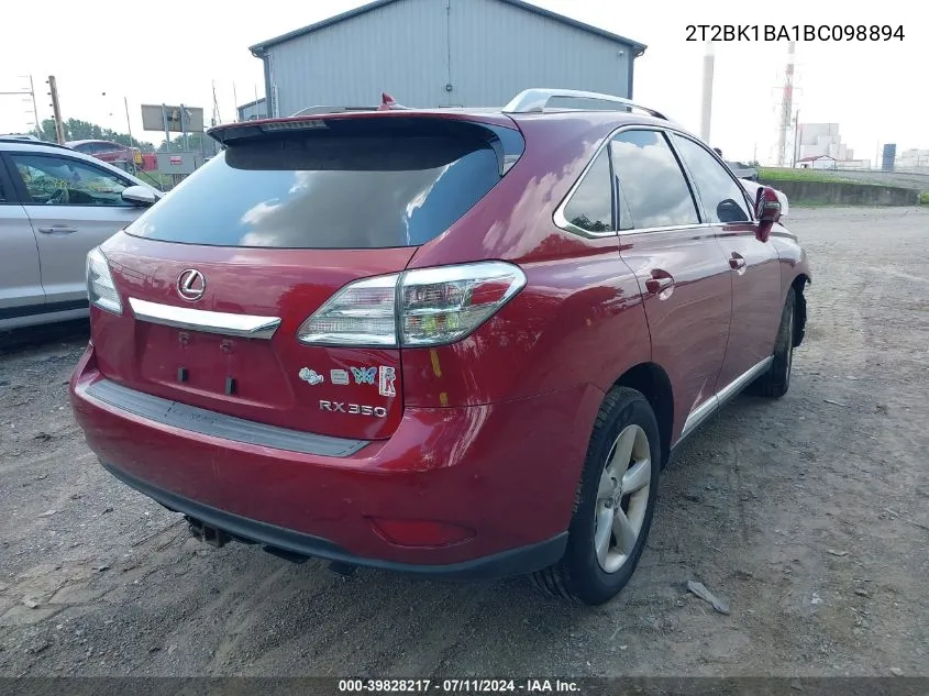 2T2BK1BA1BC098894 2011 Lexus Rx 350