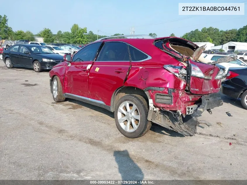 2011 Lexus Rx 350 VIN: 2T2ZK1BA0BC044761 Lot: 39953422