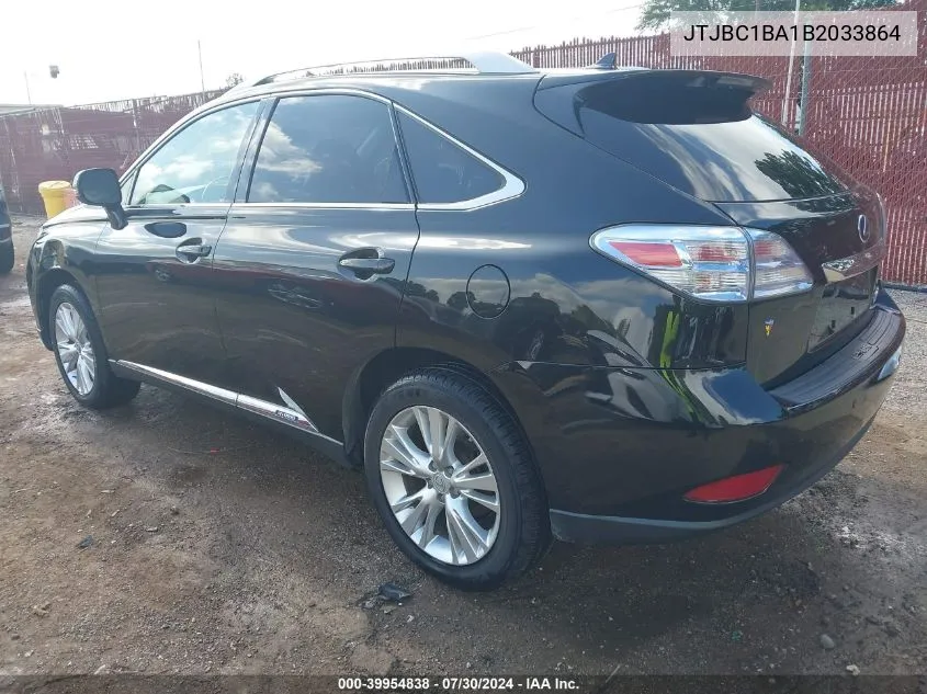 2011 Lexus Rx 450H VIN: JTJBC1BA1B2033864 Lot: 39954838