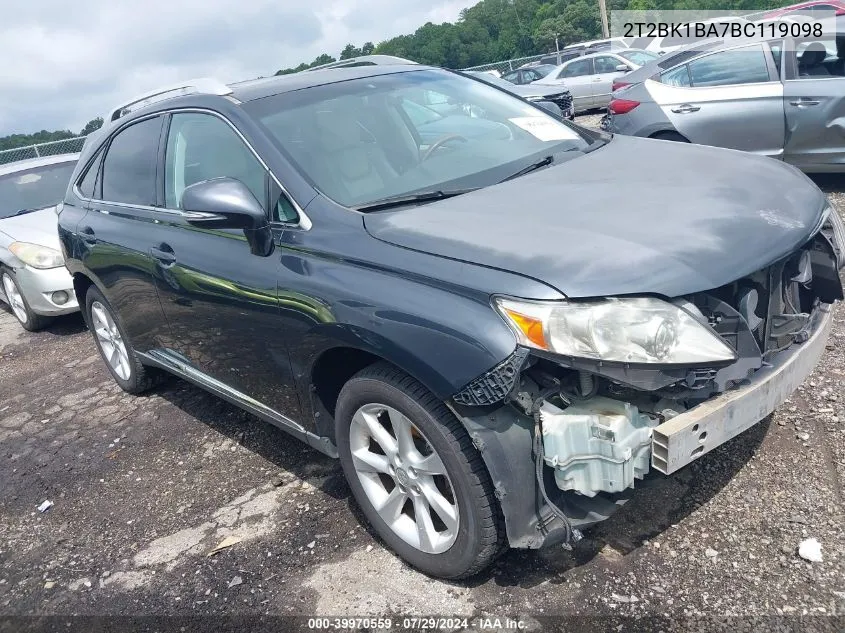 2011 Lexus Rx 350 VIN: 2T2BK1BA7BC119098 Lot: 39970559