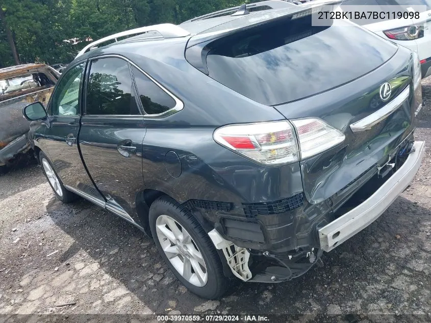 2011 Lexus Rx 350 VIN: 2T2BK1BA7BC119098 Lot: 39970559