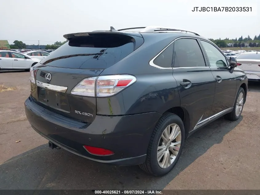 2011 Lexus Rx 450H VIN: JTJBC1BA7B2033531 Lot: 40025621