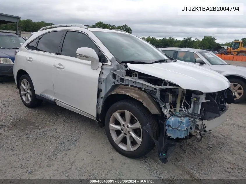 JTJZK1BA2B2004794 2011 Lexus Rx 350