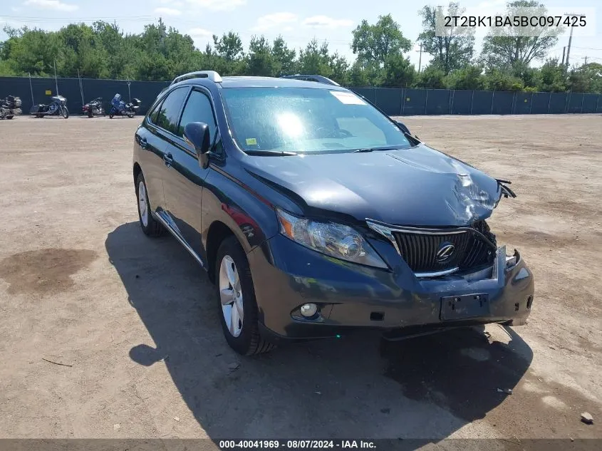 2011 Lexus Rx 350 VIN: 2T2BK1BA5BC097425 Lot: 40041969