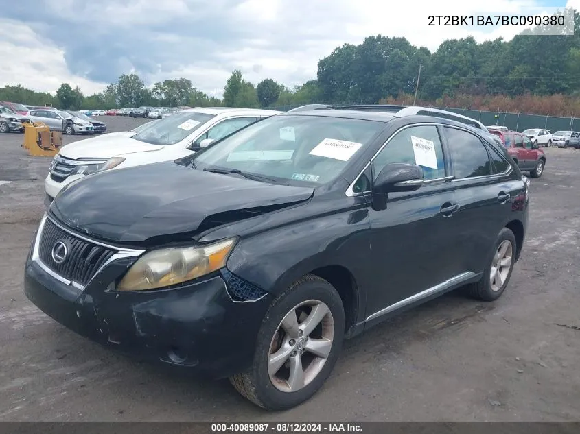 2011 Lexus Rx 350 VIN: 2T2BK1BA7BC090380 Lot: 40089087