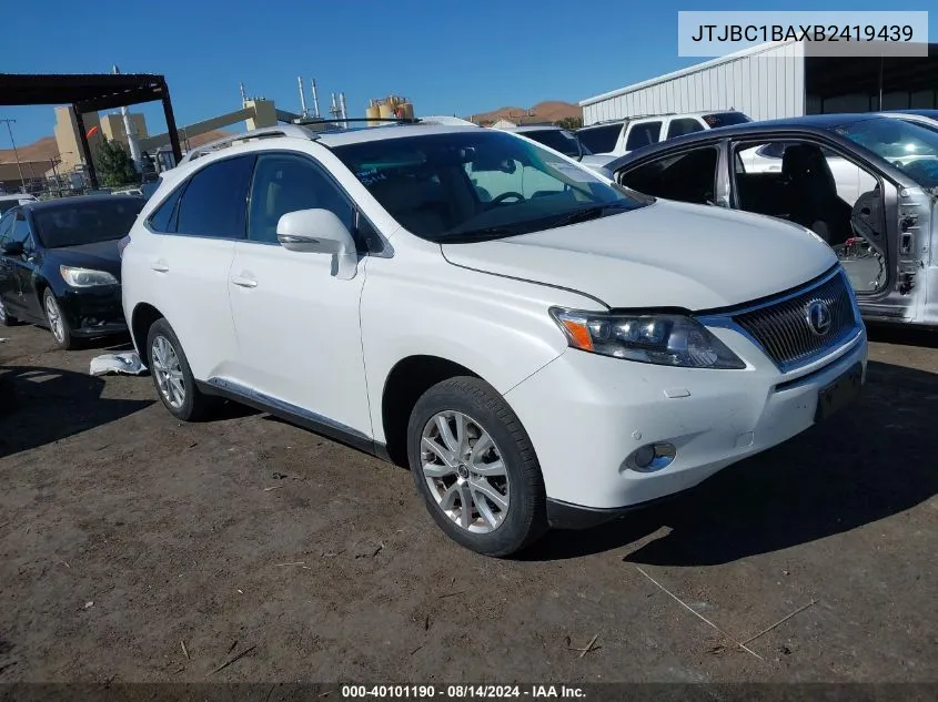 2011 Lexus Rx 450H VIN: JTJBC1BAXB2419439 Lot: 40101190