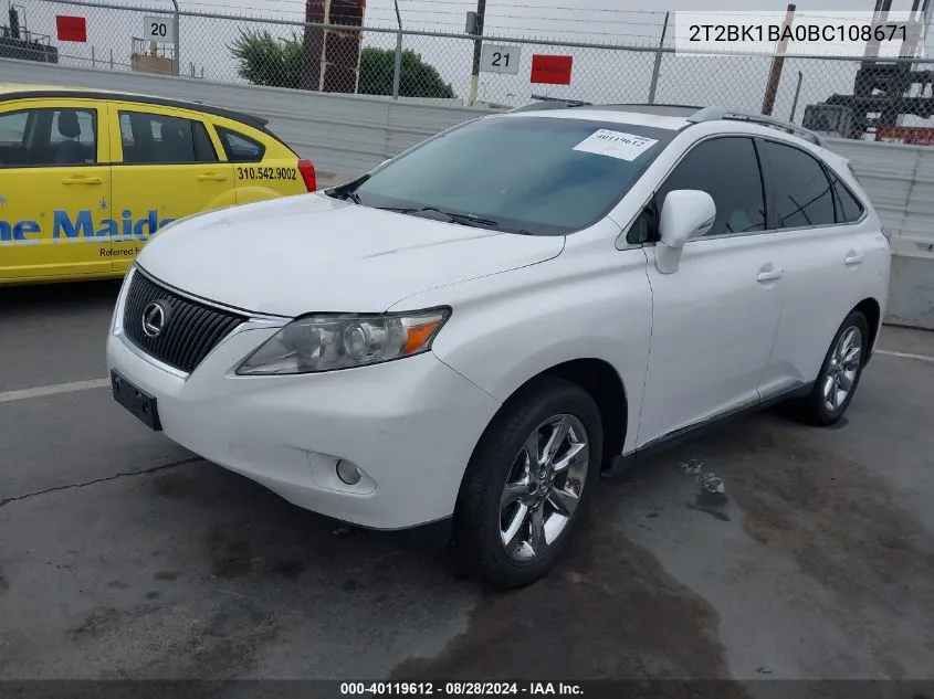 2T2BK1BA0BC108671 2011 Lexus Rx 350