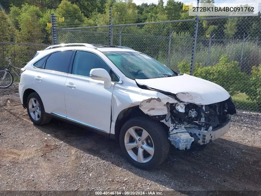 2011 Lexus Rx 350 VIN: 2T2BK1BA4BC091762 Lot: 40146784