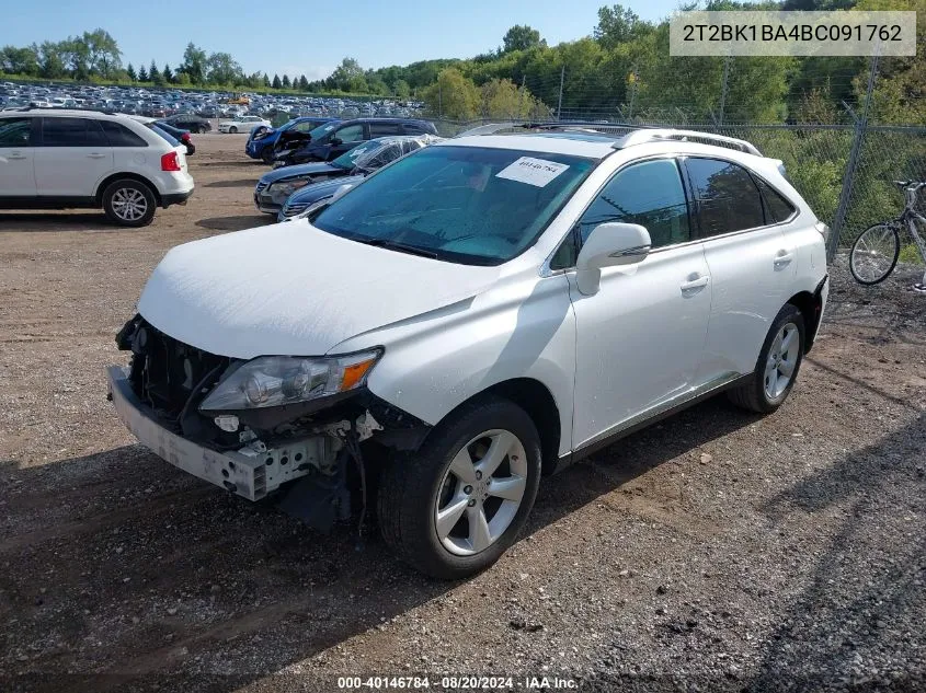 2011 Lexus Rx 350 VIN: 2T2BK1BA4BC091762 Lot: 40146784