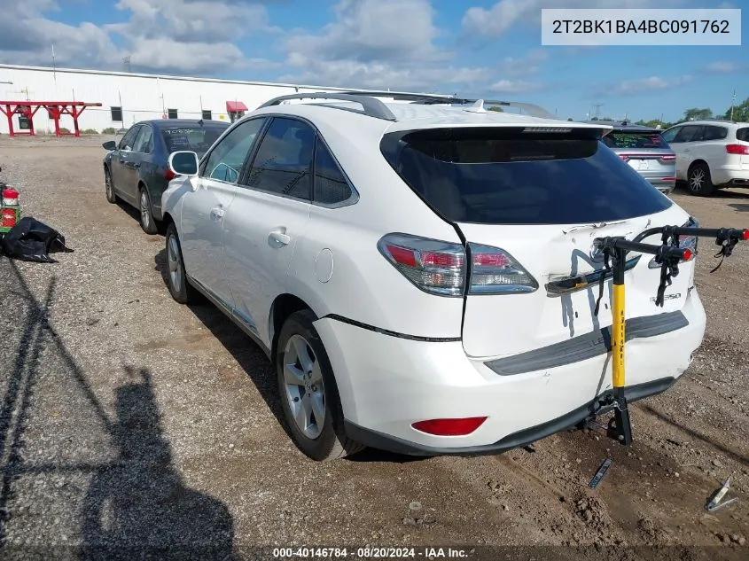 2011 Lexus Rx 350 VIN: 2T2BK1BA4BC091762 Lot: 40146784