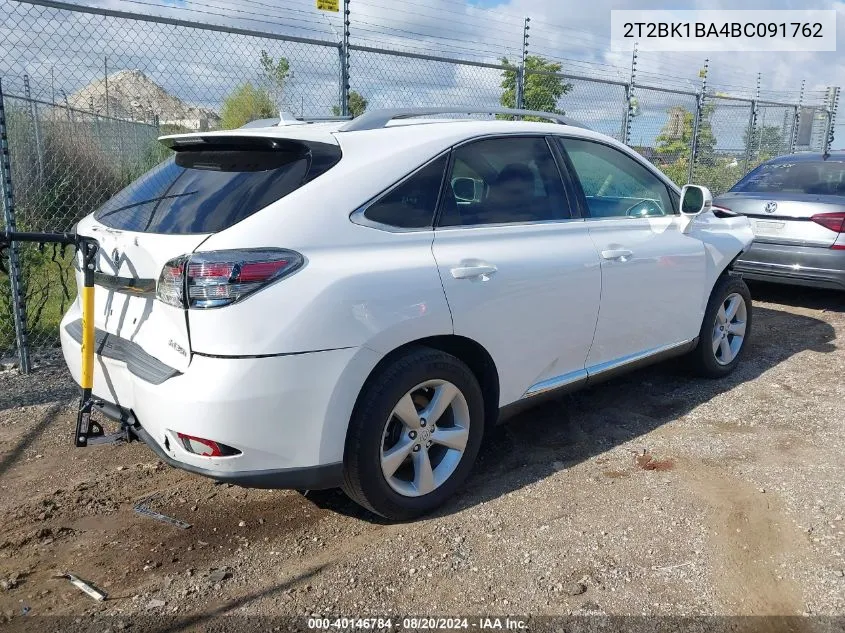 2011 Lexus Rx 350 VIN: 2T2BK1BA4BC091762 Lot: 40146784