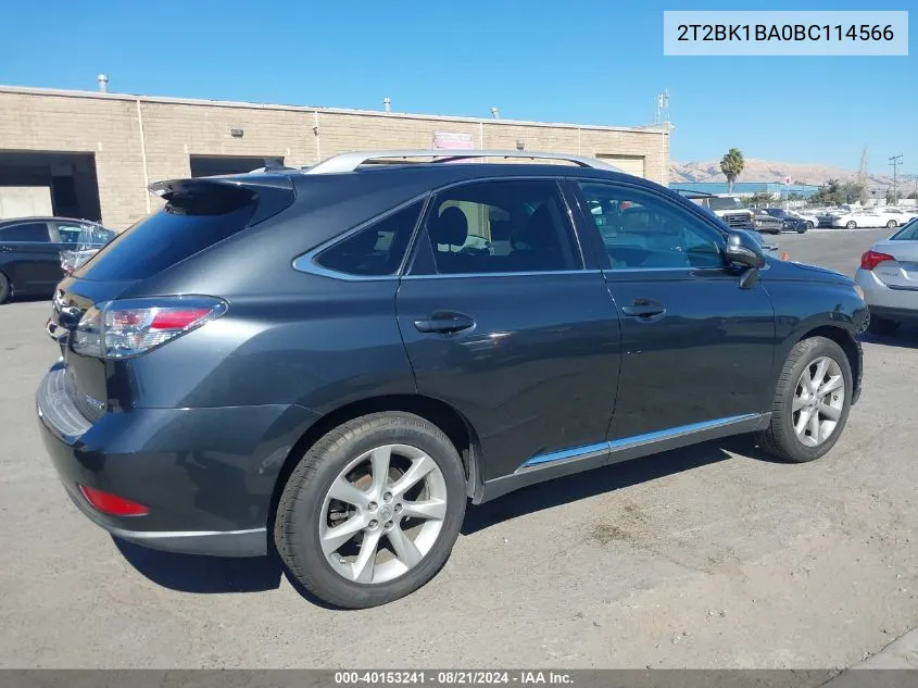 2011 Lexus Rx 350 VIN: 2T2BK1BA0BC114566 Lot: 40153241