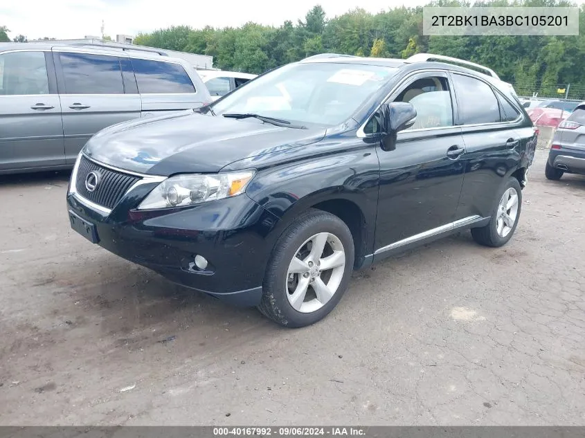 2011 Lexus Rx 350 VIN: 2T2BK1BA3BC105201 Lot: 40167992