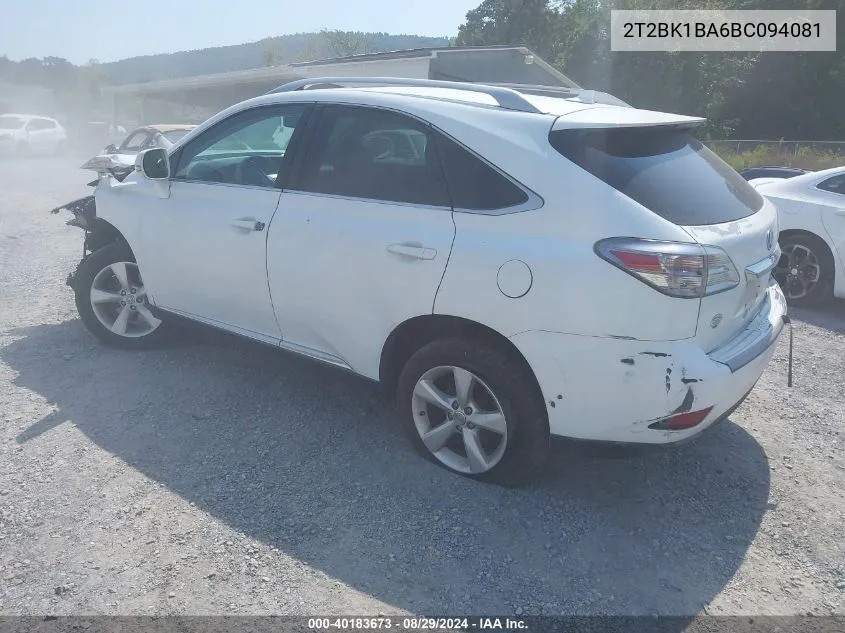 2011 Lexus Rx 350 VIN: 2T2BK1BA6BC094081 Lot: 40183673