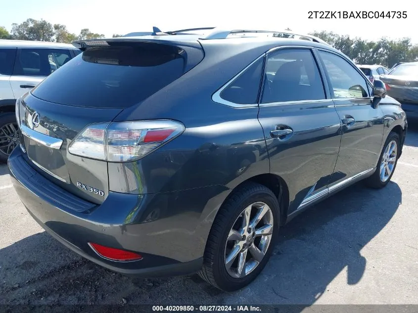 2011 Lexus Rx 350 VIN: 2T2ZK1BAXBC044735 Lot: 40209850