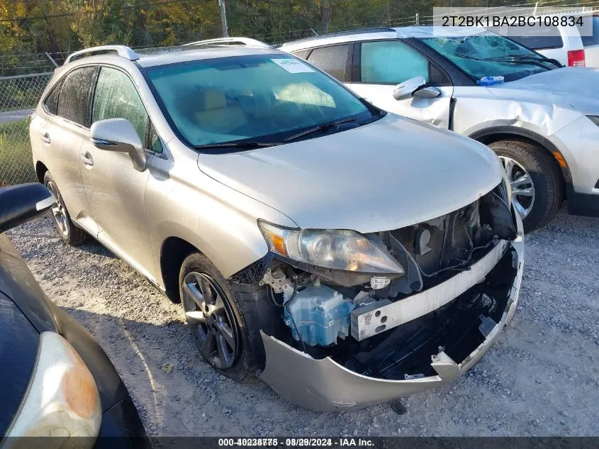 2011 Lexus Rx 350 VIN: 2T2BK1BA2BC108834 Lot: 40238775