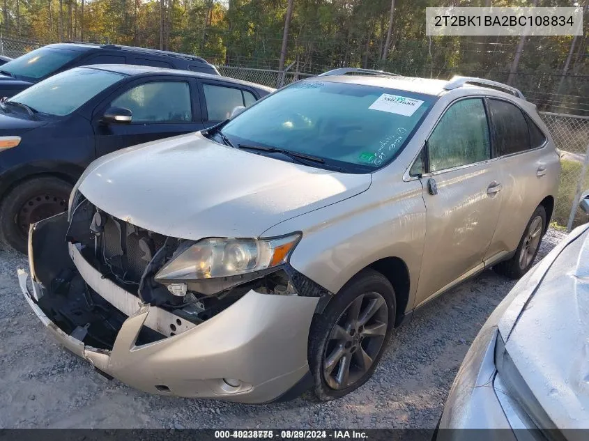 2011 Lexus Rx 350 VIN: 2T2BK1BA2BC108834 Lot: 40238775