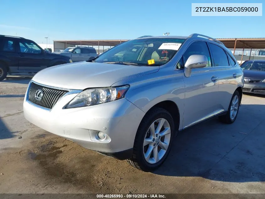 2011 Lexus Rx 350 VIN: 2T2ZK1BA5BC059000 Lot: 40265993