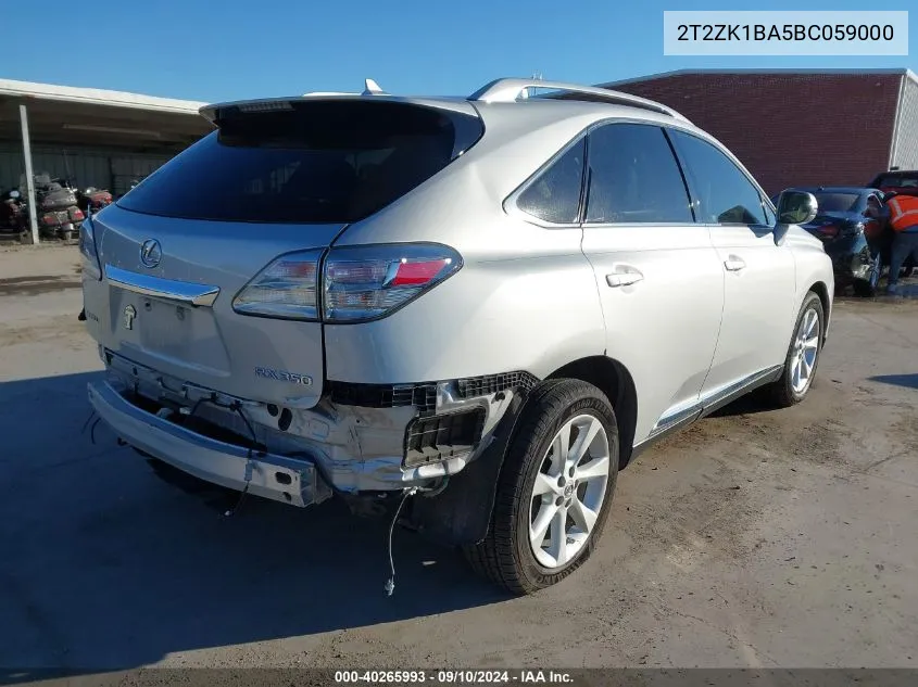 2011 Lexus Rx 350 VIN: 2T2ZK1BA5BC059000 Lot: 40265993