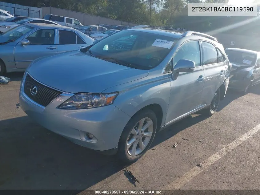 2011 Lexus Rx 350 VIN: 2T2BK1BA0BC119590 Lot: 40279557