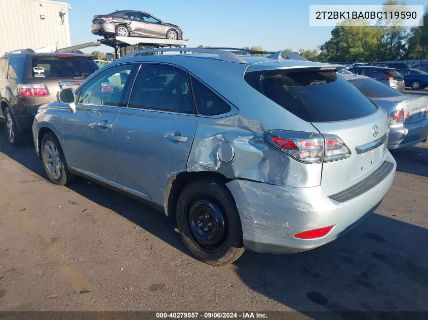 2011 Lexus Rx 350 VIN: 2T2BK1BA0BC119590 Lot: 40279557