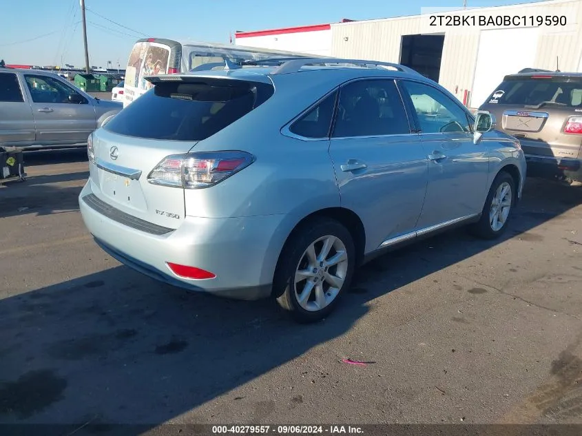 2011 Lexus Rx 350 VIN: 2T2BK1BA0BC119590 Lot: 40279557