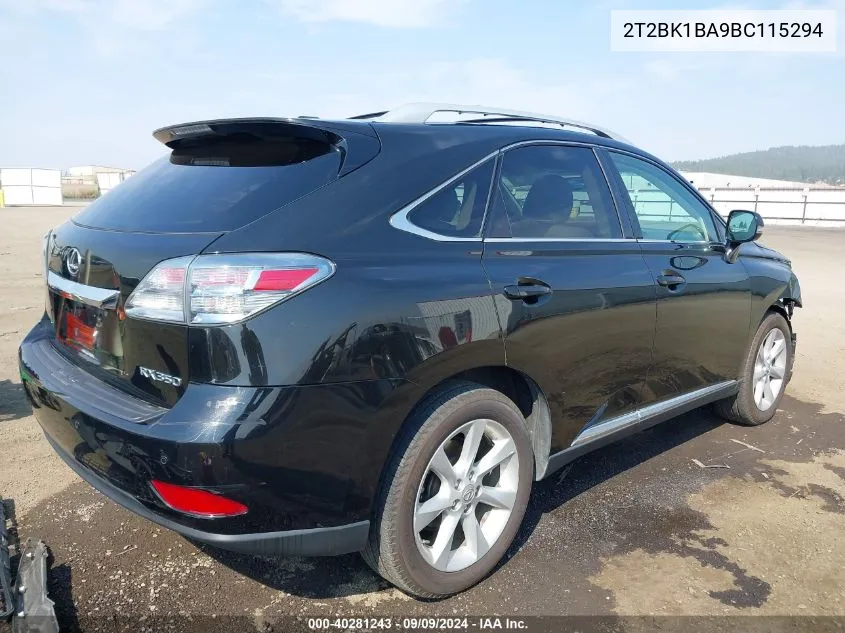 2011 Lexus Rx 350 VIN: 2T2BK1BA9BC115294 Lot: 40281243