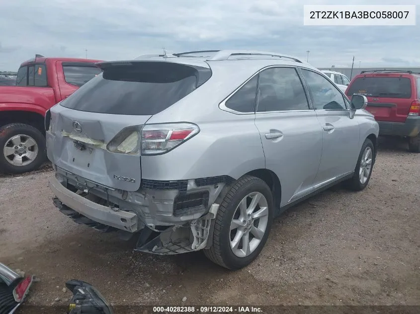 2T2ZK1BA3BC058007 2011 Lexus Rx 350