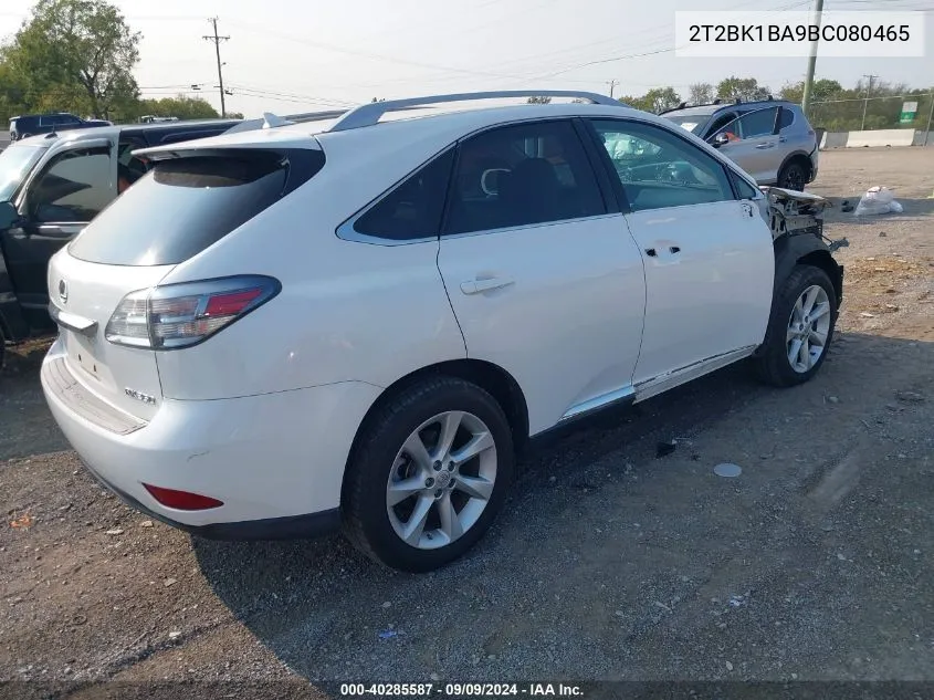 2011 Lexus Rx 350 VIN: 2T2BK1BA9BC080465 Lot: 40285587