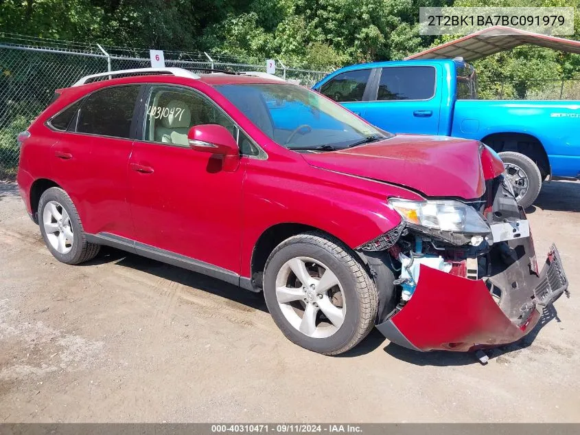 2011 Lexus Rx 350 VIN: 2T2BK1BA7BC091979 Lot: 40310471