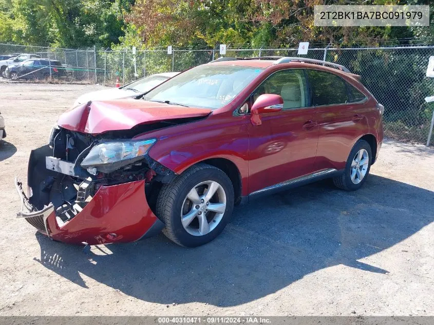 2011 Lexus Rx 350 VIN: 2T2BK1BA7BC091979 Lot: 40310471