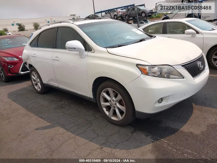 2011 Lexus Rx 350 VIN: 2T2ZK1BA1BC058488 Lot: 40315459