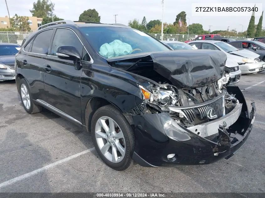 2011 Lexus Rx 350 VIN: 2T2ZK1BA8BC057340 Lot: 40339934