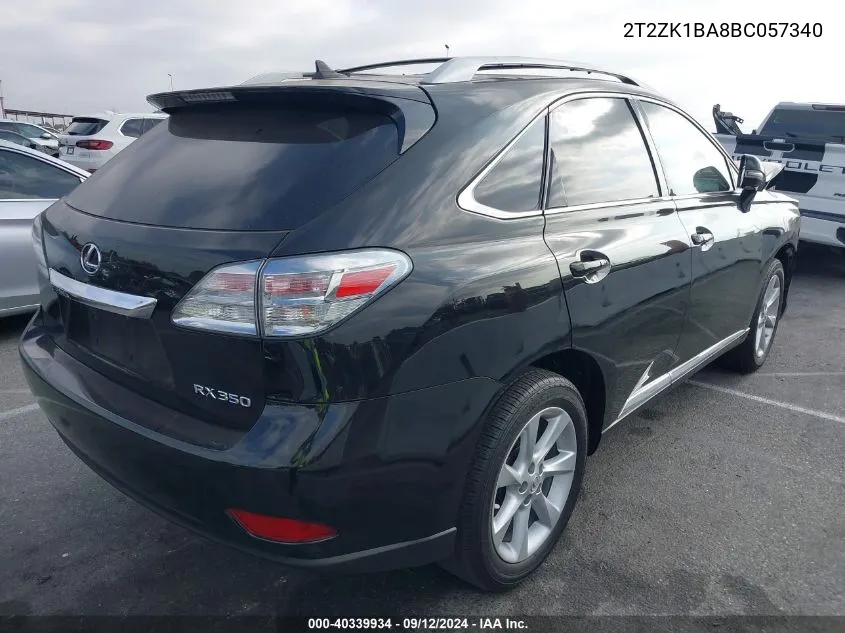 2011 Lexus Rx 350 VIN: 2T2ZK1BA8BC057340 Lot: 40339934