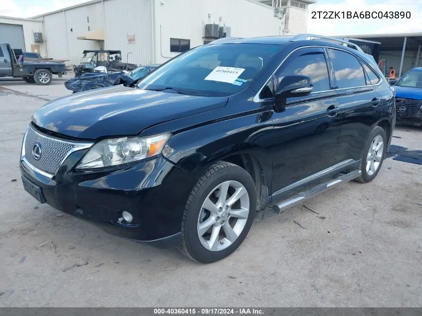 2011 Lexus Rx 350 VIN: 2T2ZK1BA6BC043890 Lot: 40360415