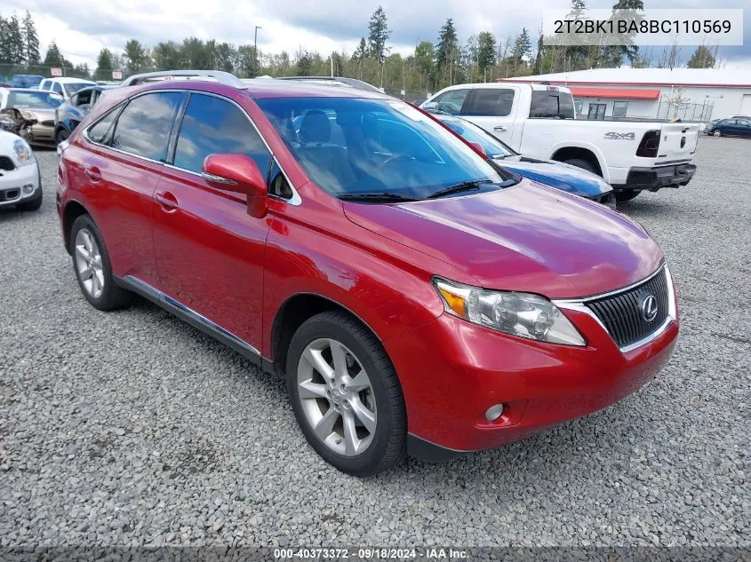 2011 Lexus Rx 350 VIN: 2T2BK1BA8BC110569 Lot: 40373372