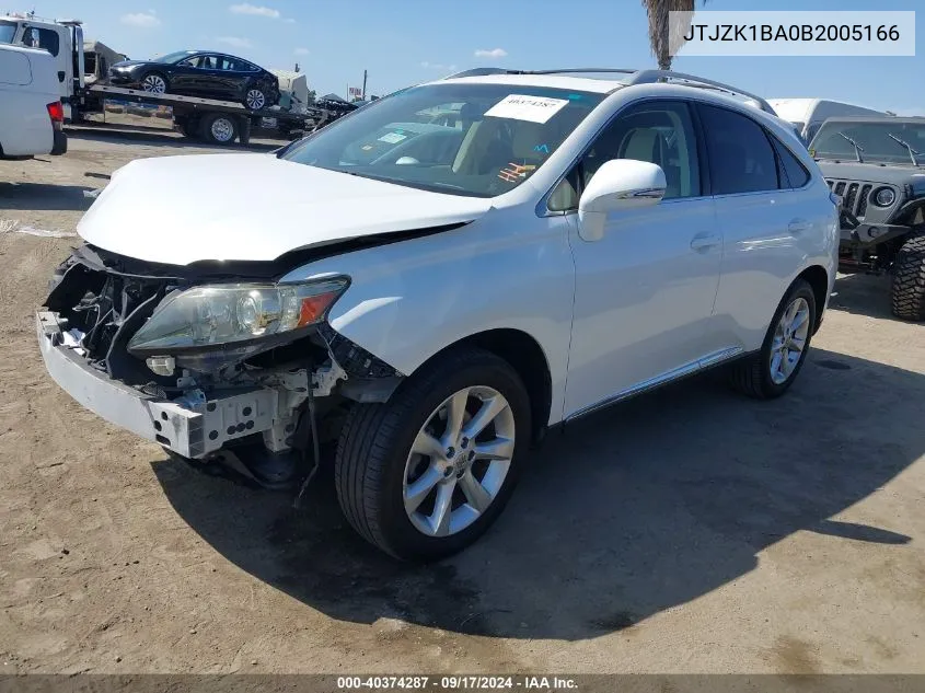 2011 Lexus Rx 350 VIN: JTJZK1BA0B2005166 Lot: 40374287