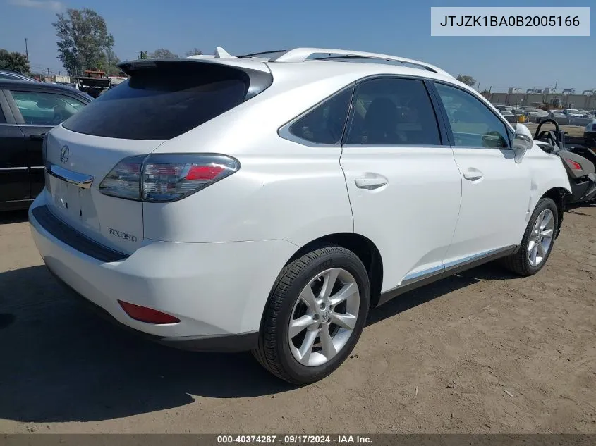 JTJZK1BA0B2005166 2011 Lexus Rx 350