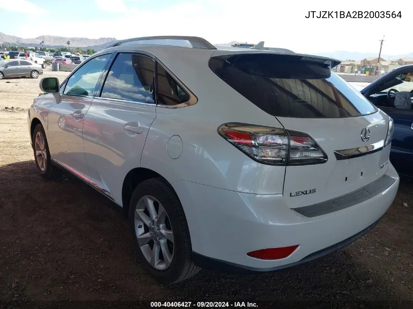 2011 Lexus Rx 350 VIN: JTJZK1BA2B2003564 Lot: 40406427