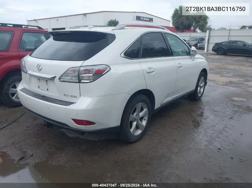 2T2BK1BA3BC116750 2011 Lexus Rx 350