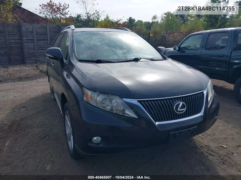 2011 Lexus Rx 350 VIN: 2T2BK1BA4BC114795 Lot: 40465807