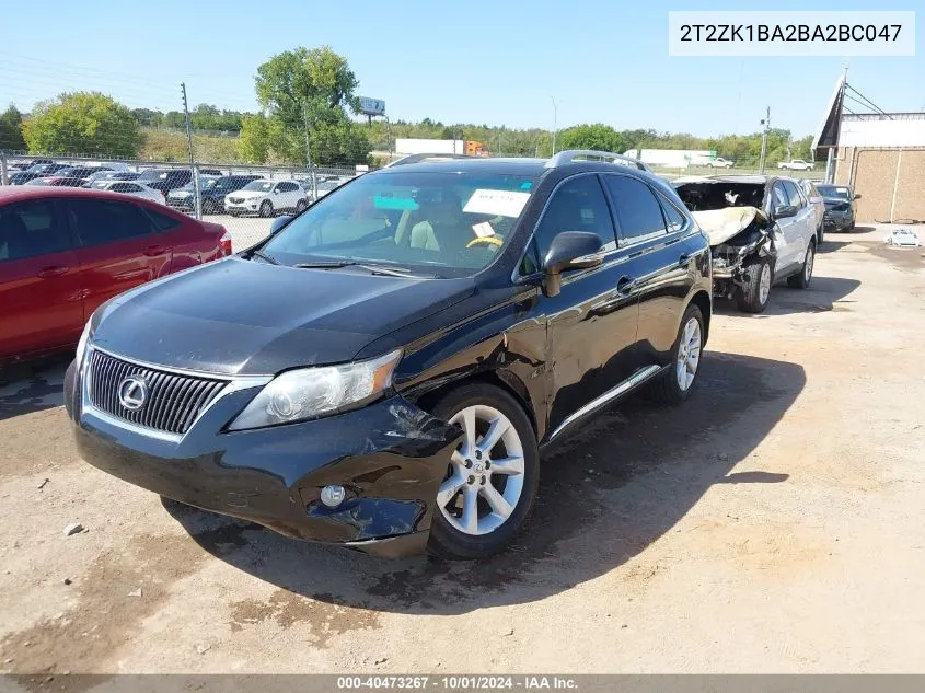 2011 Lexus Rx 350 VIN: 2T2ZK1BA2BA2BC047 Lot: 40473267