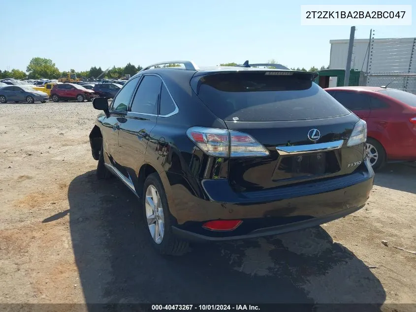 2T2ZK1BA2BA2BC047 2011 Lexus Rx 350