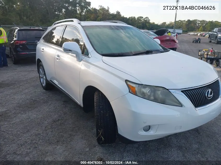 2011 Lexus Rx 350 VIN: 2T2ZK1BA4BC046626 Lot: 40476303