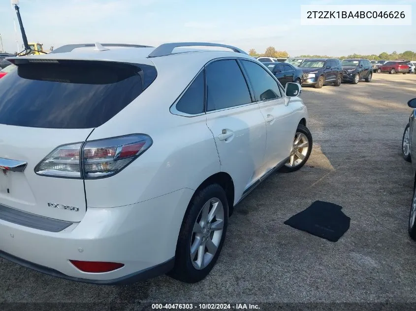 2T2ZK1BA4BC046626 2011 Lexus Rx 350