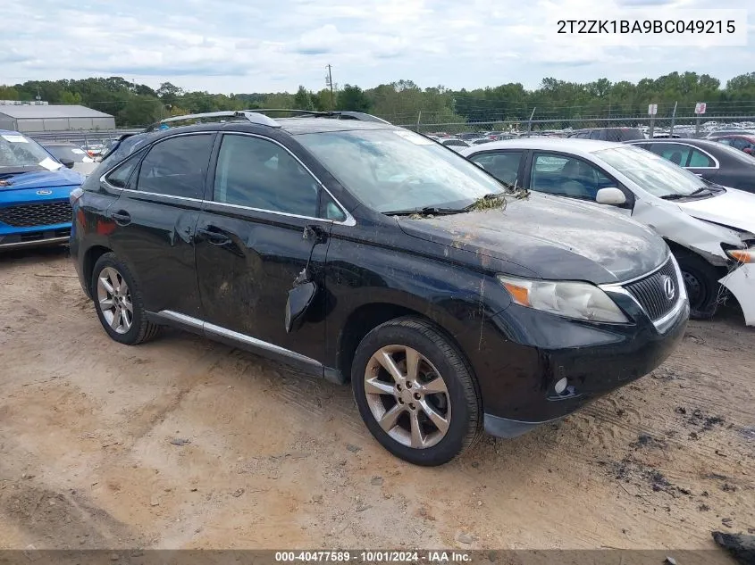 2011 Lexus Rx 350 VIN: 2T2ZK1BA9BC049215 Lot: 40477589