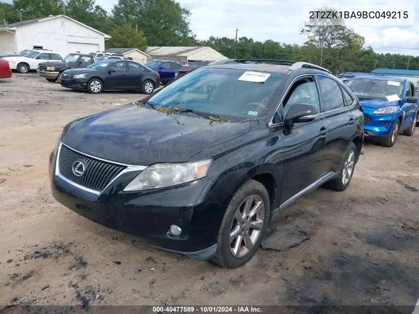 2011 Lexus Rx 350 VIN: 2T2ZK1BA9BC049215 Lot: 40477589