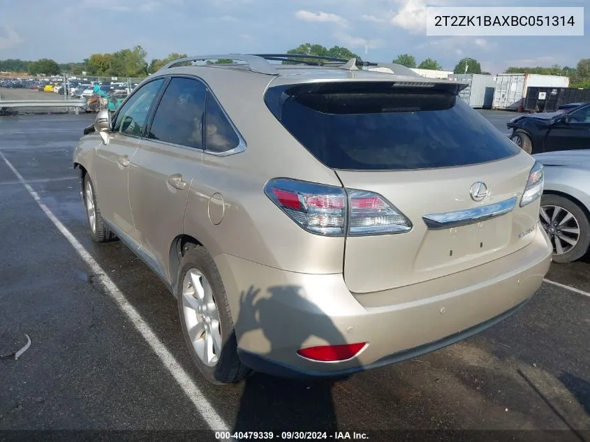 2011 Lexus Rx 350 VIN: 2T2ZK1BAXBC051314 Lot: 40479339